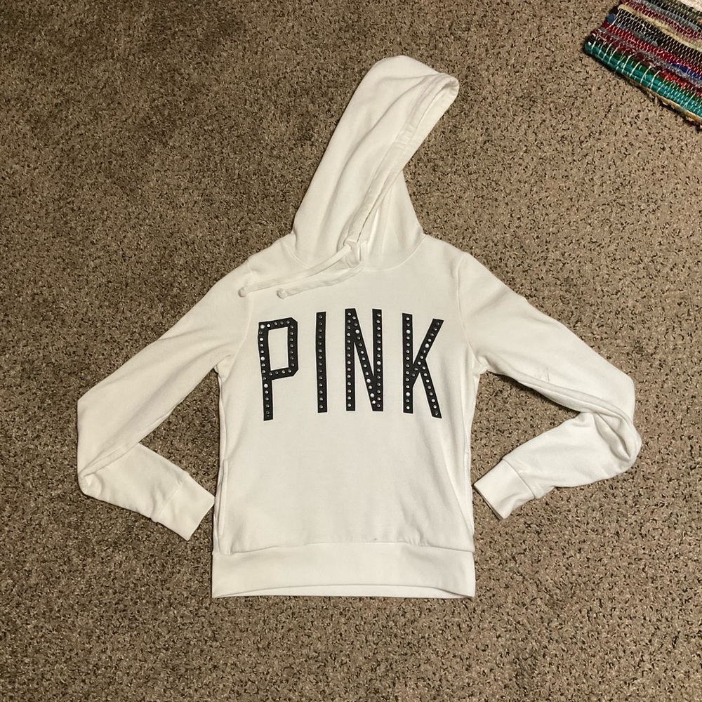 🤍vs pink studded hoodie Victoria secret - Picture 1 of 6